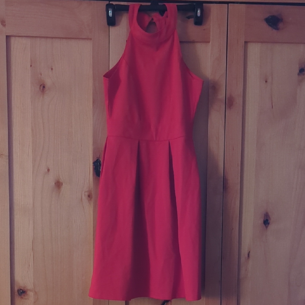 Elegant Red Halter Dress